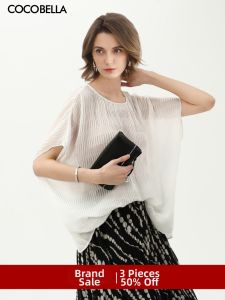 COCOBELLA | Heavy Embossed Flounce Batwing See-Through Blouse