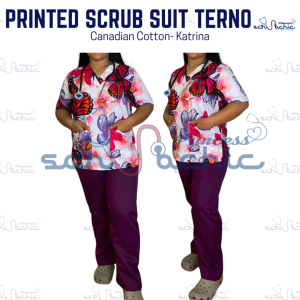 PSC Printed Scrub Suit Top Only for Men & Women/ Canadian Cotton/Medical nurse vet yaya uniform