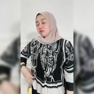 Tiara Setelan Celana Kulot Panjang Lengan 7/8 Rayon Motif Premium Baju Dewasa Wanita Adem Busui Friendly