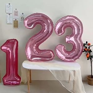 Balon Foil Huruf Pink A-Z: Dekorasi Pesta Unik & Elegan