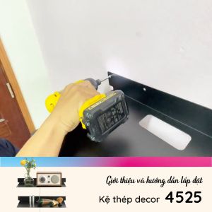 Kệ nhà bếp treo tường 4525 (Set 2) - Kệ treo tường bằng thép dày 16mm - Sơn tĩnh điện màu Trắng/ Đen hiện đại - Tặng kèm bộ ốc vít và đầu bịt ốc