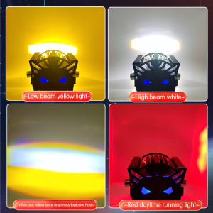 Motorcycle Headlight 4000LM 6500K LED Headlight for DRL Spotlight with High Beam/Low Beam/Flash