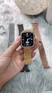 Stainless Steel Strap For Apple Watch Band Ultra 44mm 45mm 40mm 41mm Luxury Bracelet Metal Chain Wristband For iWatch Series 1-9