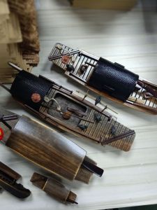 Jiangnan Water Town เรือ Submersible ลอย Vintage Shaoxing เรือไม้ขนาดเล็กเครื่องประดับ Scenic น้ําตกแต่งสระว่ายน้ํา