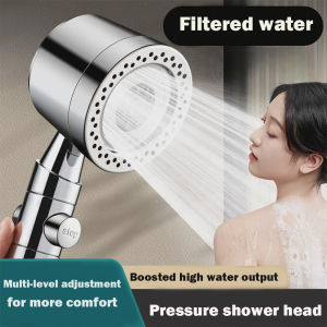 New High Pressure Water Saving Filter Shower Head 5 Modes Handheld Shower Head One Button Stop Bathroom Accessories Set