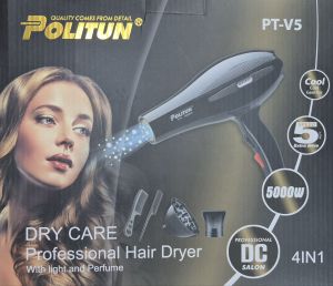 Professional Hair Dryer 4-in-1 Dry Care with Light and Perfume
