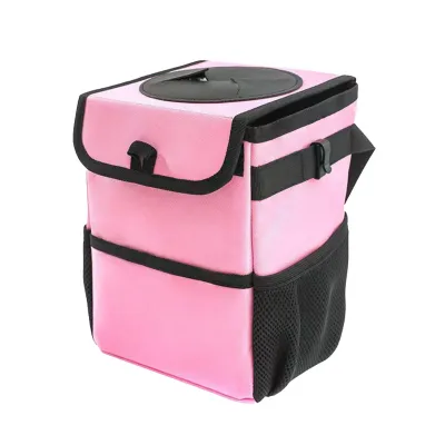 3-in-1 Car Trash Can with Lid & Waterproof Storage Bag - Leakproof Multi-Use Organizer for Cars SUVs Trucks (Front/Rear/Consol