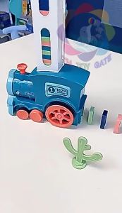 Tàu lửa xếp Domino đồ chơi trẻ em xe lửa điện Domino có anh sáng và phát nhạc thích thú cho bé