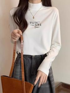 เสื้อชั้นในผู้หญิงคอปกสูงครึ่งตัว แขนยาว ทรงสลิมฟิต อบอุ่น แฟชั่น ฤดูใบไม้ร่วง 2025 เสื้อชั้นในผู้หญิง ผ้าโพลีเอสเตอร์