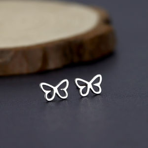 My Natural S925 Anti-allergy Butterfly Stud Earrings防过敏925缕空蝴蝶耳钉