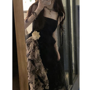 Elegant French Hepburn Style Black Dress