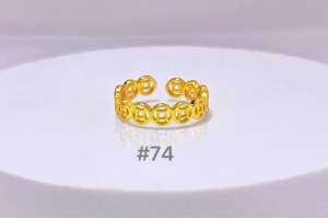 Zihang Jewelry 24K Gold plated money catcher lucky charm adjustable Ring for women