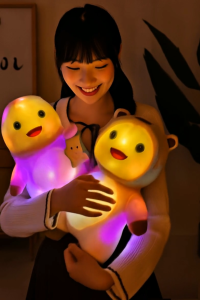 Boneka Dino Nailong LED Lucu Plush Lembut Ukuran 30cm Lampu Tidur Mainan Hadiah Ulang Tahun Anak