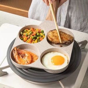 กระทะหลุม กระทะไข่ดาว กระทะ กระทะไข่ กระทะไข่ดาว 4 หลุม กระทะย่าง กระทะเคลือบหินอ่อน สามารถใช้กับเตาแม่เหล็กไฟฟ้า