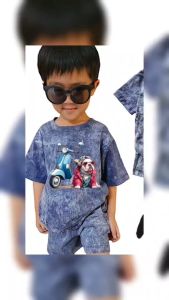 เสื้อยืดเด็กผู้ชายคอกลมลายสปอร์ต ฟอกวินเทจสุดเท่ห์ แขนสั้น สำหรับวัยรุ่น งานพร้อมส่ง Buta Shop