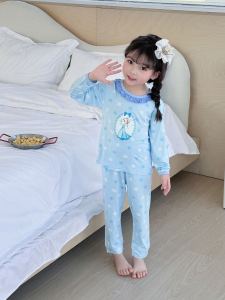 Princess Style Long Sleeve Long Pants Modal Comfortable Home Clothes for Girls Spring Autumn Winter Breathable Air Conditioning Suit