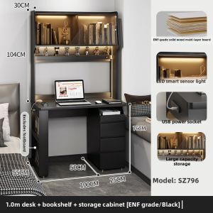 ZUNTONGGE | Multi-function Study Desk with Shelf Wooden