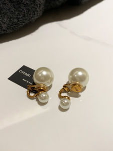 Retro Double-Sided Pearl Clip-On Earrings for Women No Piercing Required Luxury Minimalist Fashion Jewelry Ear Accessories