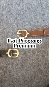 Gesper Ikat Pinggang Wanita Sabuk Polos Bahan Polyurethane Belt Retro Fashion PU02