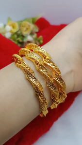 Gelang Tangan Keroncong Terbaru Lapis Emas 24k Gold Wanita Fashion Xuping Anti Karat Tidak Mudah Luntur Dubai Bangle