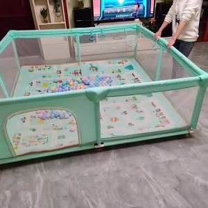 HYM Playpen for Baby Frame Safety Playpen Big  Frame Indoor Play Fence Safety Breathable Mesh Playfence