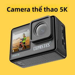 Camera Hành Động CERASTES 5K 4K 60FPS WiFi Màn Hình Kép 170 °   Ống Kính Góc Rộng 30m Chống Nước Với Điều Khiển Từ Xa Ổn Định Hình Ảnh Điện Tử