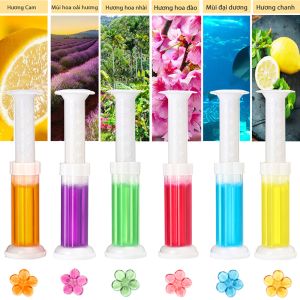 Gel khử mùi bồn cầu gel thơm khử trùng bồn cầu dạng thạch hình bông hoa với 6 mùi thơm cho toilet