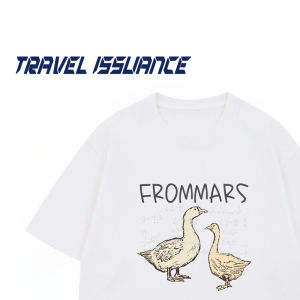 Áo Thun Tay Ngắn Dáng Rộng Cổ Tròn Thời Trang Thường Ngày Mùa Hè Cho Nam Và Nữ Họa Tiết Hoạt Hình Dễ Thương