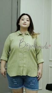 PREMIUM KEMEJA OVERSIZE WANITA JUMBO BIG SIZE BAJUBUNDA LADYPRINCESS