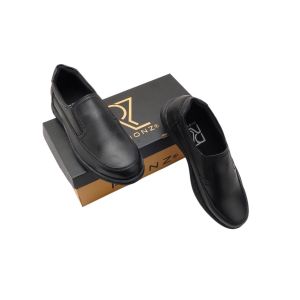 RIONZ - Mario Black Series - Sepatu Formal Pantofel Pria Hitam Kantor