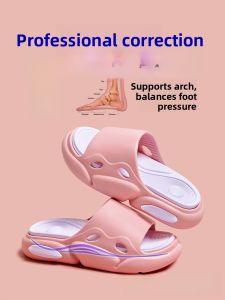 Flat Foot Correcting Support Slippers Womens Summer Outdoor Wear Resistant Anti-Slip Casual Style Home Shoes Cotton Slippers
