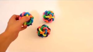 The CozyCute Dog Toys Interactive Pet Dog Ball Toy Cat Toy with Small Bell Rainbow Dogs Toys Pets Chewing Playing Fetching