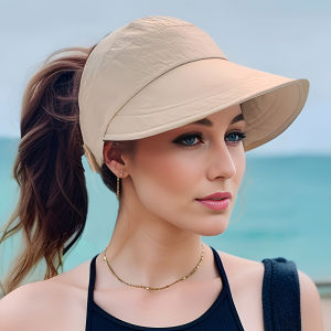 Spring and summer empty top duckbill cap womens baseball cap can hang mask outdoor sun hat thin quick drying sun hat
