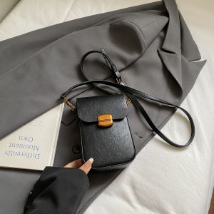 Fall Winter Brown Crossbody Bag Womens Mini Mobile Phone Bag Luxury Sensation Retro Style COCOBAG & KUENA Soft PU Leather