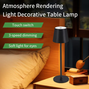 LED Table Lamp Touch Sensor Rechargeable Desktop Night Light 3Colours Adjustable Study Lamp Restaurant Bar Bedroom Desktop Decor