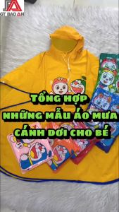 Áo Mưa Đi Xe Máy Cánh Dơi Cho Bé Hình DoraemonPVC cao cấp an toàn cho trẻ
