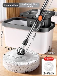 ZHIFAN | Easy Clean Dual-Use Wet Dry Mop Rotatable Self-Wringing Mop