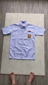 Baju Putih SMP Lengan Pendek Seragam Sekolah Bahan HIGH TWIST Licin Kemejan Pendek