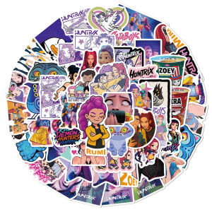 60pcs K-POP DEMON HUNTERS HUNTR/X Cartoon Graffiti Stickers Phone Guitar Laptop Notebook Suitcase Waterproof Sticker Kids Toys#C