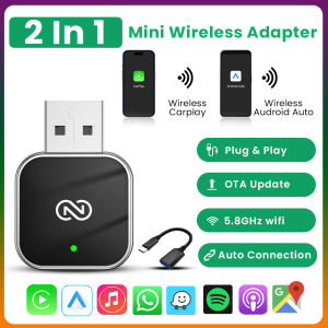 CarPlay Android Auto Wireless Adapter Plug And Play Bluetooth WiFi Auto Connection For Volvo XC90 S90 V90 XC60 S60 V60 XC40 EX30