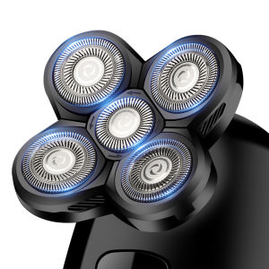 Bộ 5 Đầu Máy Cạo Râu Điện Có Thể Thay Thế Lưỡi Cắt Chống Nước Tóc Dao Cạo Cho Nam Tông Đơ Cắt Tóc Thép Không Gỉ