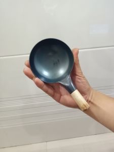 Handmade Mini Stir-Fry Egg Dumpling Hot Oil Pan Non-Stick Iron Kitchen Cooking Utensil Deep 1.8cm Diameter 24cm for Gas Stove