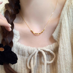 สร้อยคอไททาเนียมทรงสี่เหลี่ยม แฟชั่นเรียบง่าย ไม่ซีดจาง สไตล์สตรีท สร้อยคอทองคำสำหรับผู้หญิง โซ่กระดูกไหปลาร้า