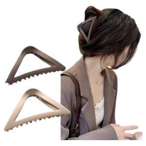 Minimalist Luxury Frosted Shark Clip ผู้หญิง ด้านหลังหัวสามเหลี่ยมผม Grips สําหรับผมบางโลหะผสม/เงิน/ทองชุบ