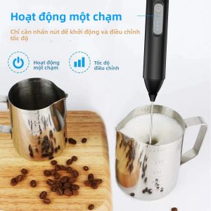 Máy Tạo Bọt Sữa Cầm Tay Chạy Bằng Điện Có Thể Sạc Lại Bằng USB Máy Xay Sinh Tố Cầm Tay Có Thể Điều Chỉnh 3 Tốc Độ Máy Trộn Mini Có Chức Năng Đánh Trứng Để Chiết Xuất Trà Sữa Và Nước Ép