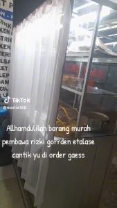 Gorden rumah makan Vitrase penutup etalase warteg hordeng jejendela pendek