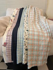 กางเกงขายาวลายสก็อตผู้หญิงบางหลวมสบาย ๆ กางเกงขายาวทรงหลวมสำหรับใส่กลางแจ้งในฤดูร้อน กางเกงขายาวระบายอากาศได้ดีแห้งเร็ว