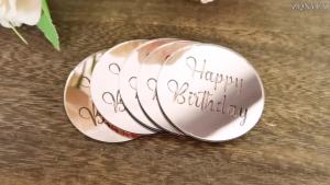 10 Chiếc Trang Trí Bánh Hình Tròn Acrylic Vàng Dành Cho Sinh Nhật Trẻ Em Tiệc Chào Đón Em Bé - Trang Trí Bánh Cupcake Chúc Mừng Sinh Nhật