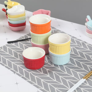 AmoKi Kitchen Colorful Ceramic Striped Bowl: Large & Small Versatile Kitchen Utensils