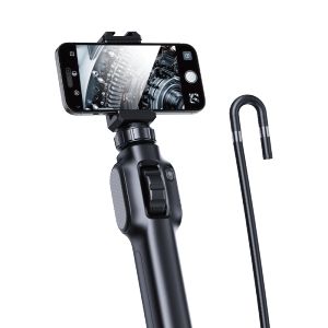 S43OTG Industrial Endoscop 8mm Single Lens 360° Rotation Pipe Sewer Inspection Borescope IP67 Waterproof for iPhone Android